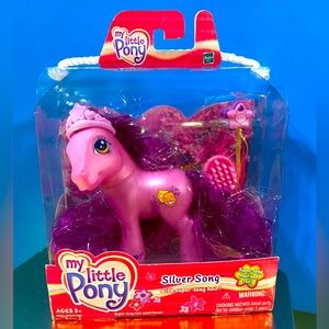 MY LITTLE PONY G3 2003 NWT SILVER SONG PONY WITH SUPER-LONG HAIR & ACCESSORIES